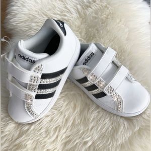 Adidas Girls 10T Custom Blinged Out Shoes NWT